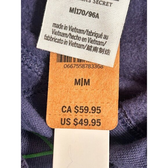 Victoria Secret PINK Crop Hoodie Blue Green Logo Hooded Long Sleeve M/L - Picture 5 of 8